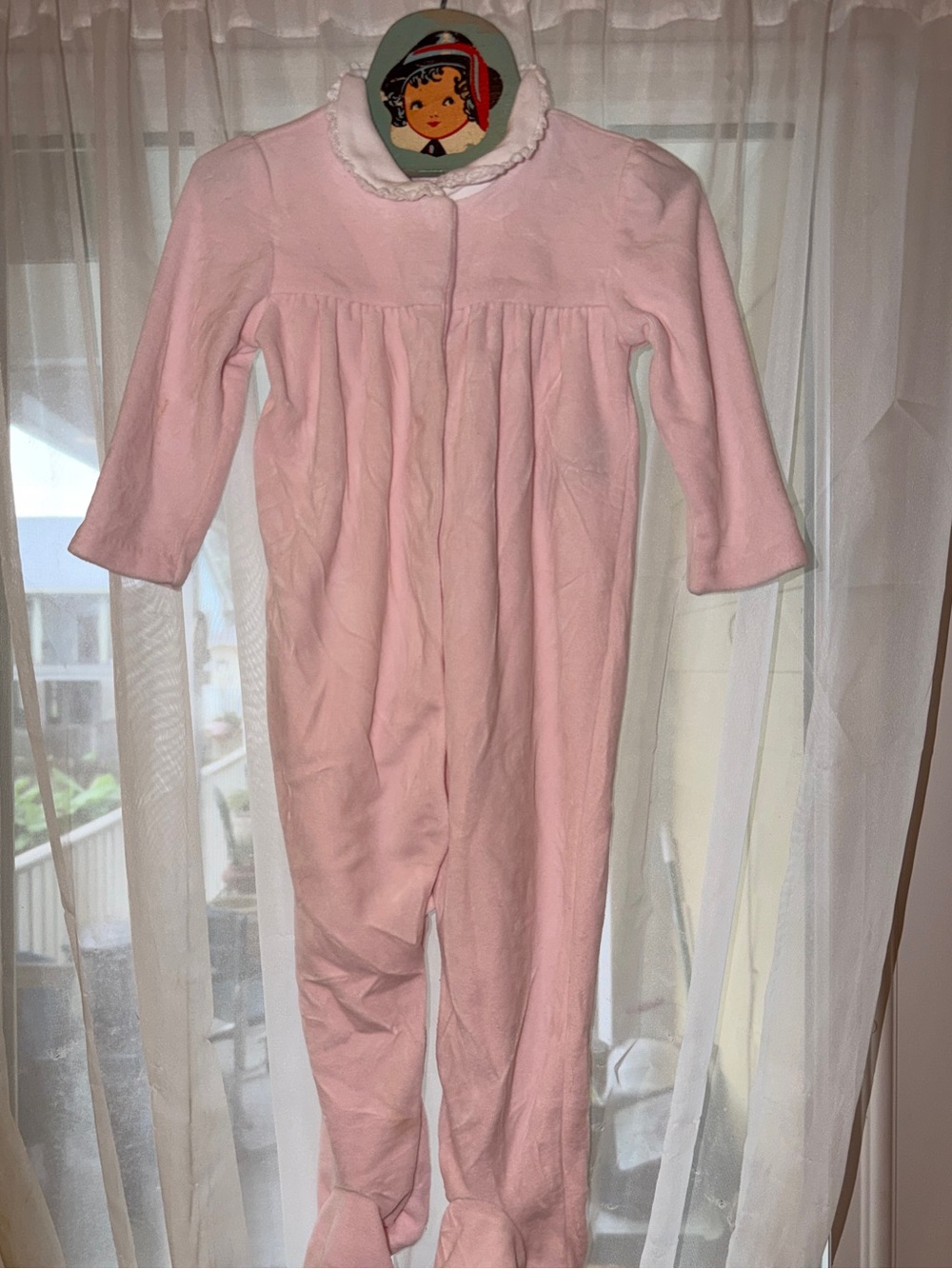 Ralph Lauren Velour Collared Snap Footie